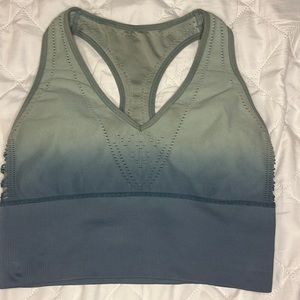 Pink sports bra small ombre, blue to light blue
